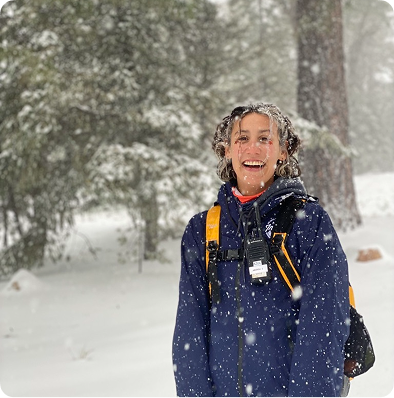 Azu Malerba in the snow
