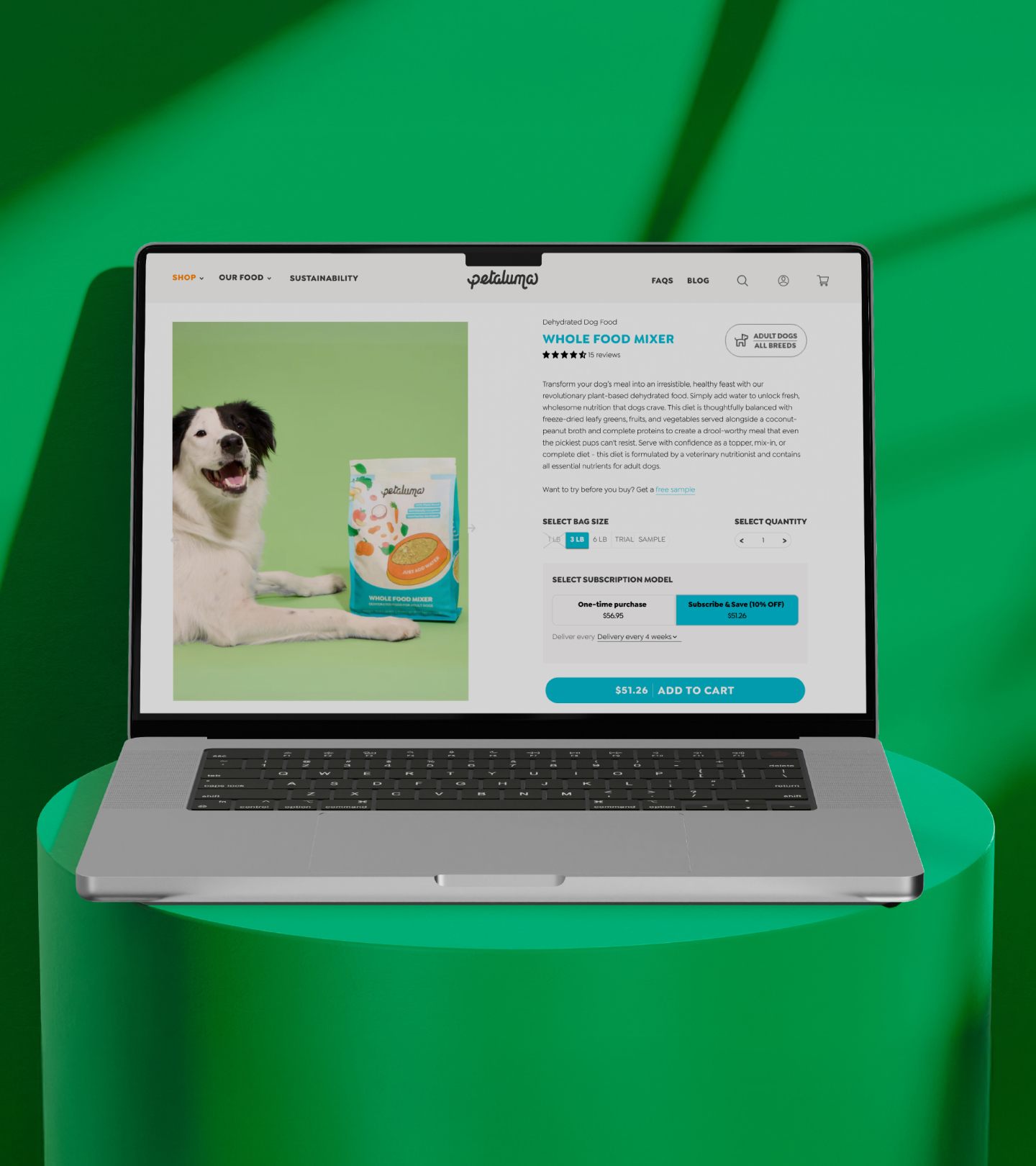 Petaluma website desktop mockup