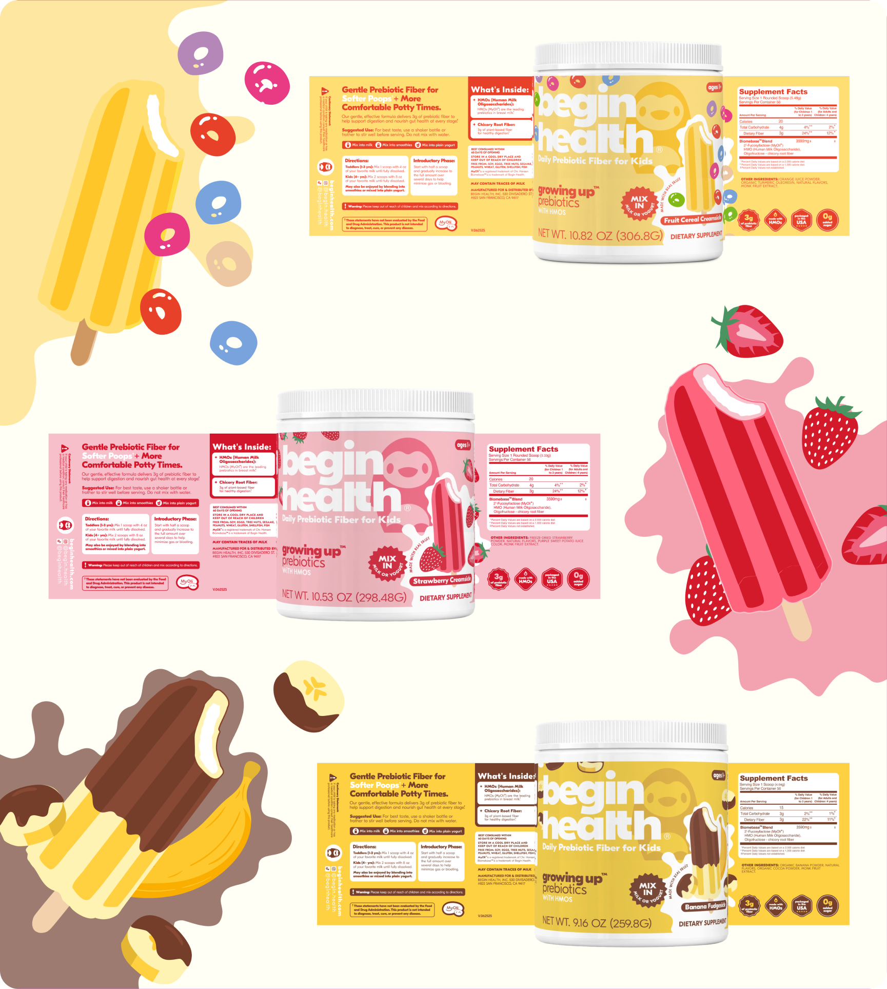 Begin Health — social media assets and digital branded visuals composition