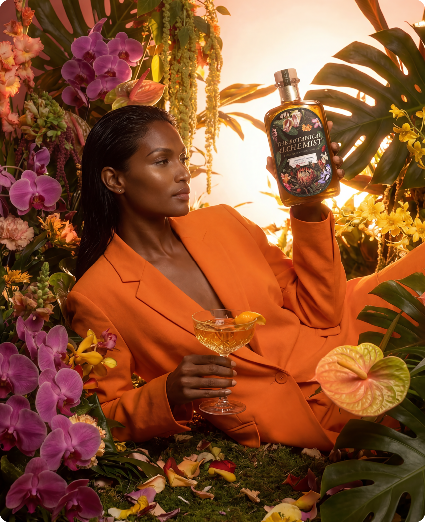 The Botanical Alchemist — campaign lifestyle imagery generated via the CreativeWise AI Photo Studio