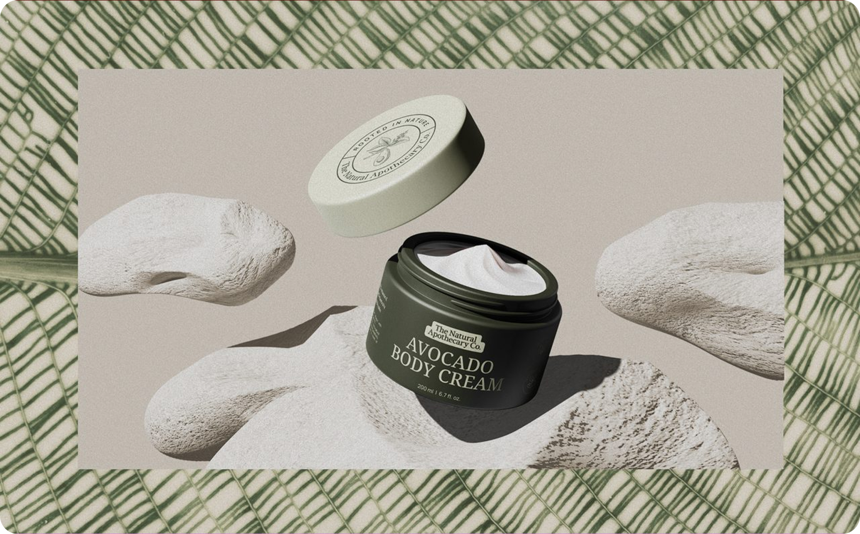 The Natural Apothecary — supplement bottle hero detail with illustration label