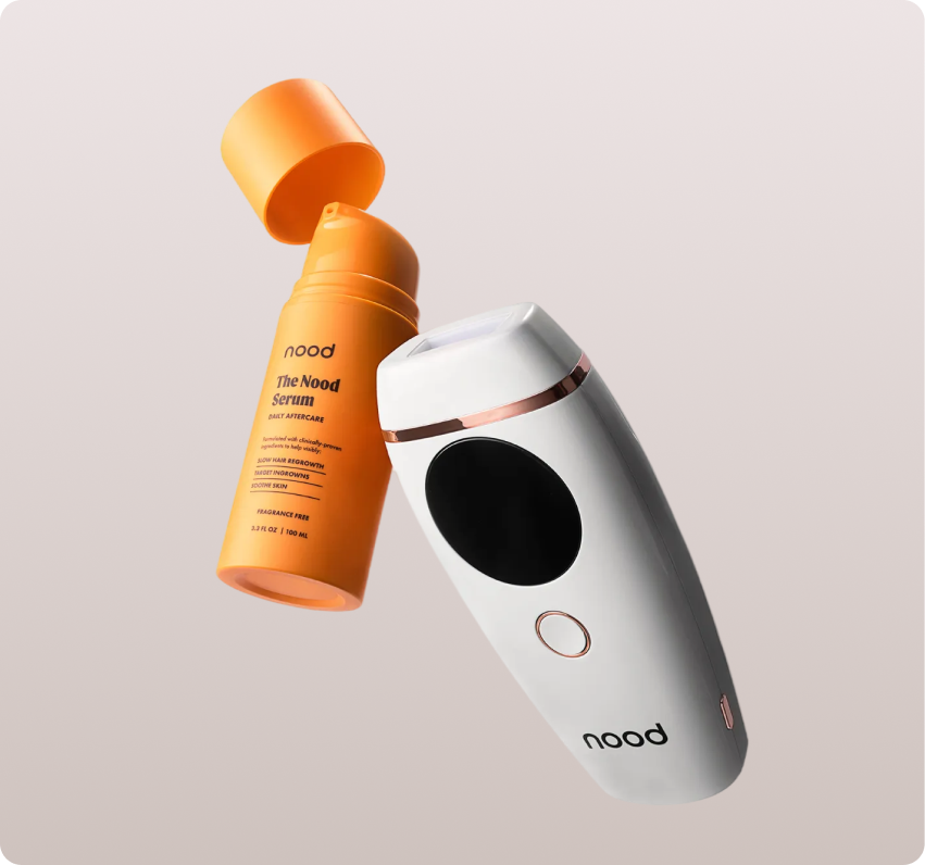 Nood — landing page module with science explainer (left)