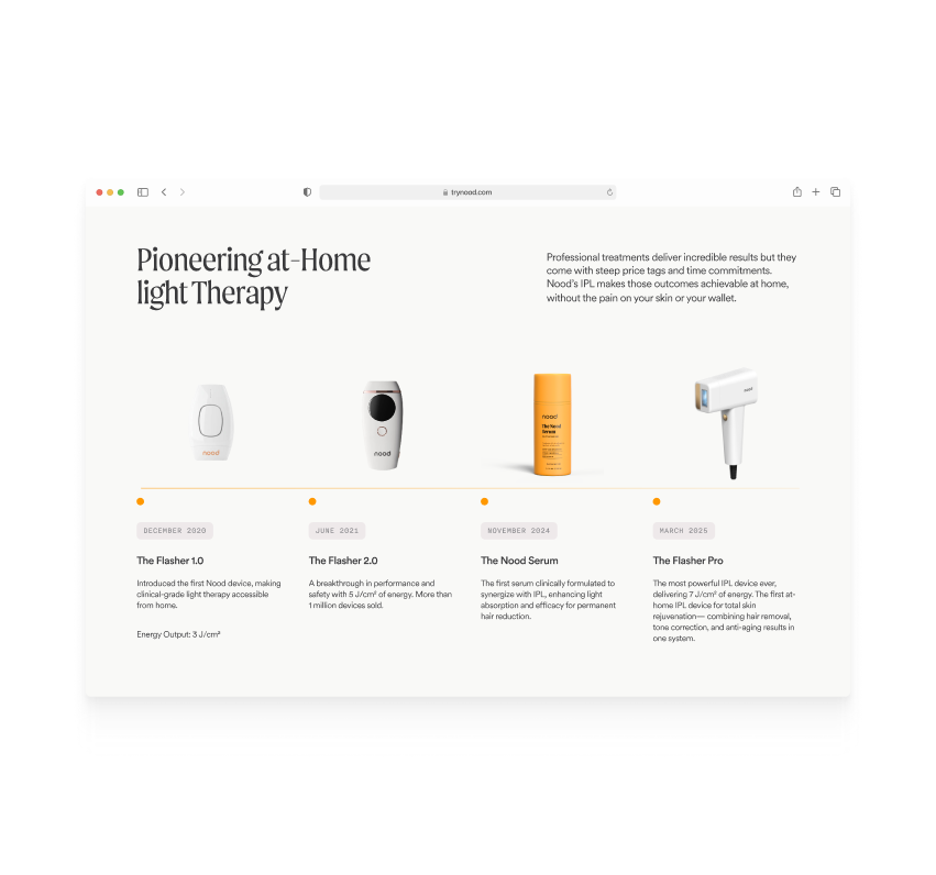 Nood — landing page product detail (right)