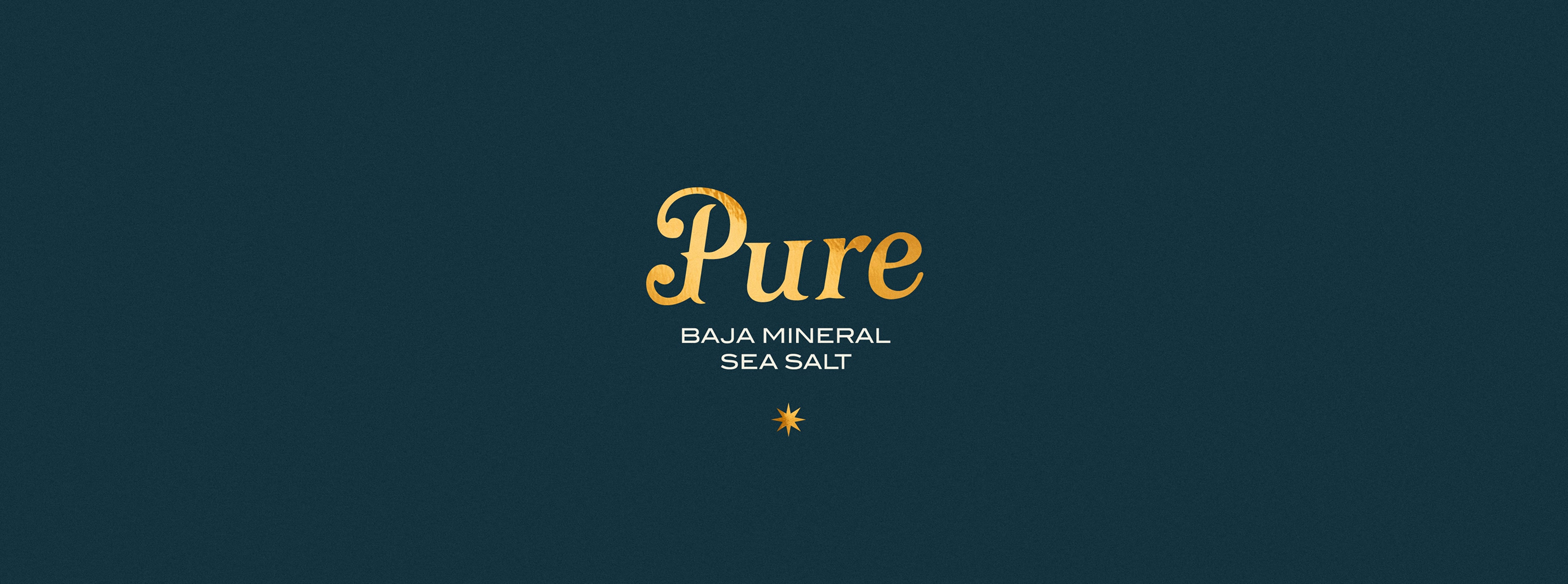 Pure — final brand world composition: packaging, illustration, and Baja California atmosphere