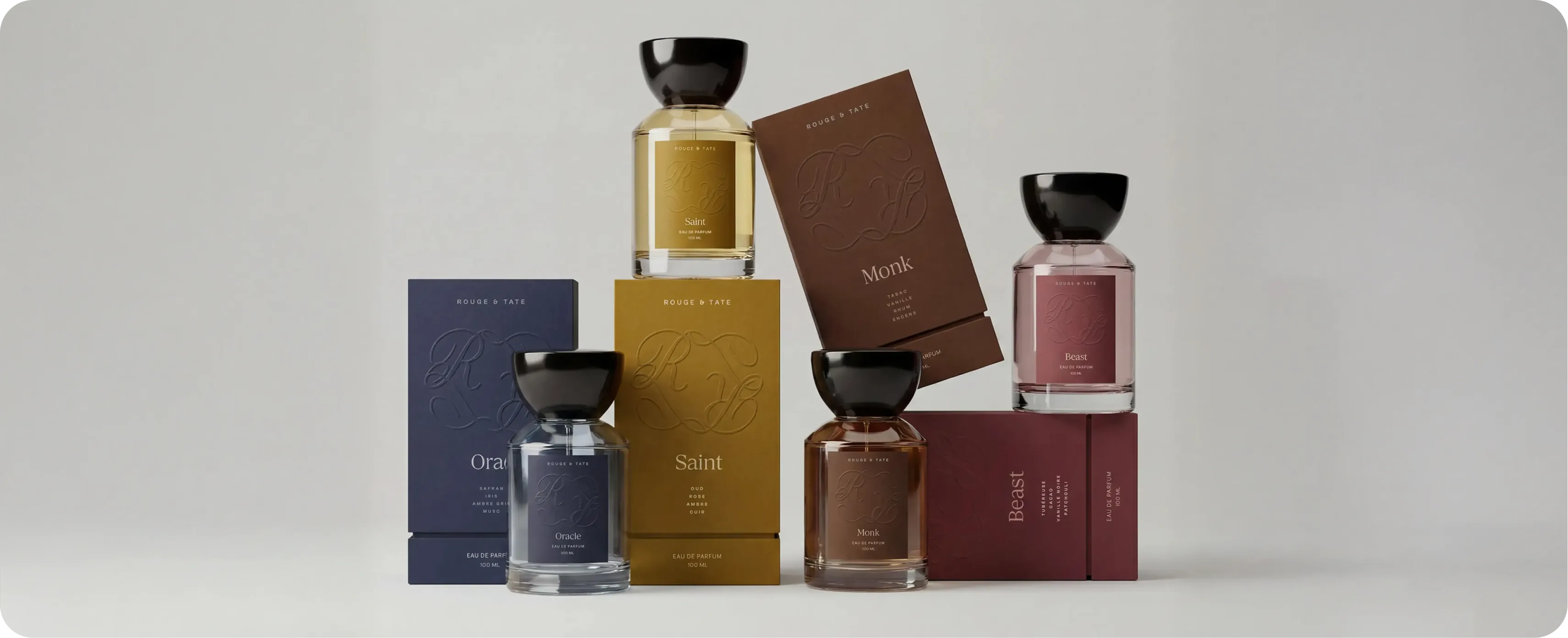 Rouge & Tate — beauty • fragrance portfolio thumbnail by CreativeWise