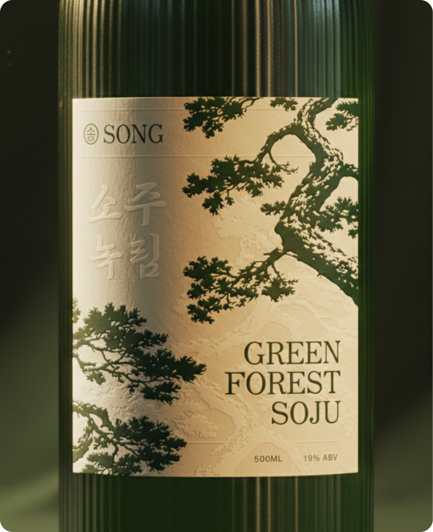 Song — accent surface treatment with pine motif